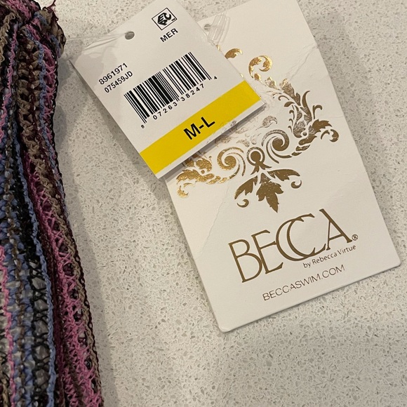 Becca Swim Knit Coverup Purple with Tied Knot! - Picture 9 of 9